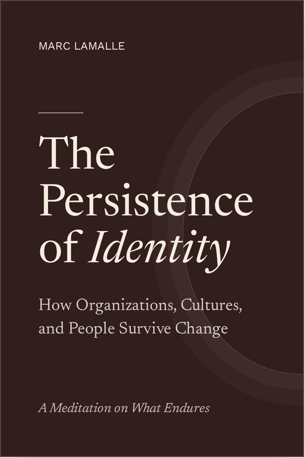 Couverture originale de The Persistence of Identity — Marc Lamalle