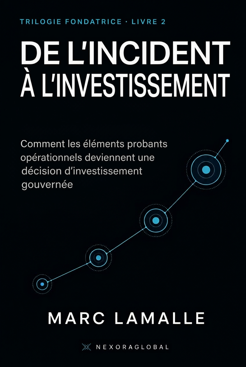 Couverture de De l’incident à l’investissement de Marc Lamalle